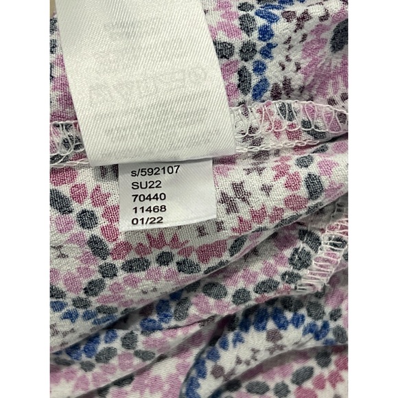 Loft Mosaic Flutter Peplum Top Women’s Small Petite Multicolor Flowy Blouse - Picture 10 of 10